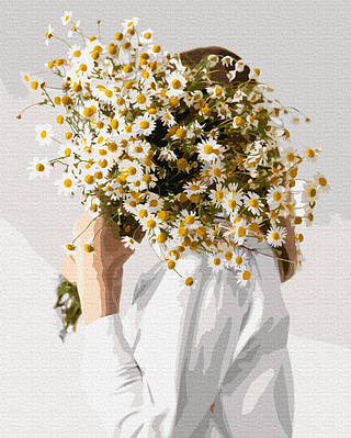 Картини за номерами 40×50.  Оберемок польових ромашок. Brushme