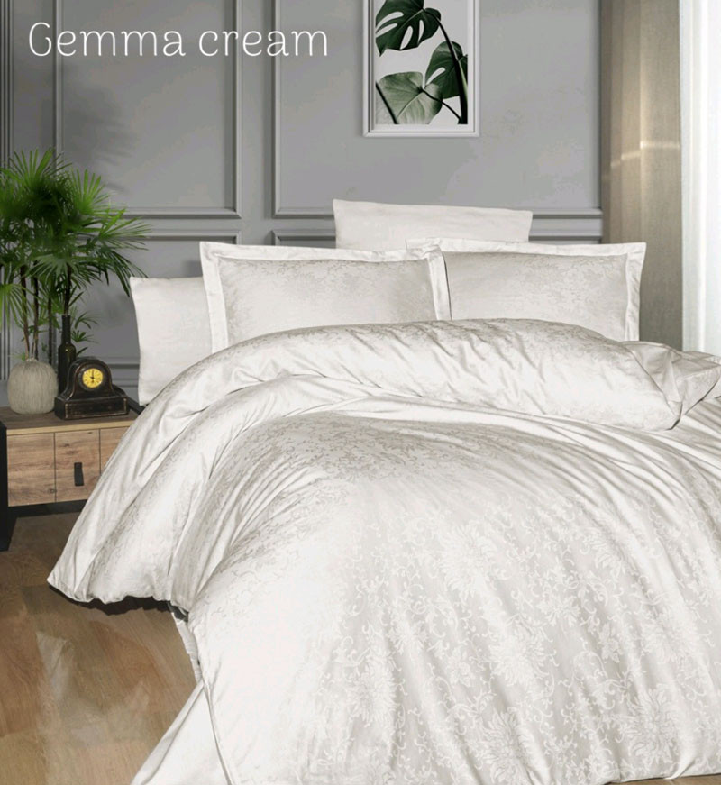 Постельное Белье LaRomano Tencel GEMMA CREAM евро Турция - фото 1 - id-p1660932624