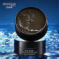 Гидрогелевые патчи под глаза с черным жемчугом и пептидами Bioaqua Black Pearl Crystal Clear Eye Mask, 60 штук