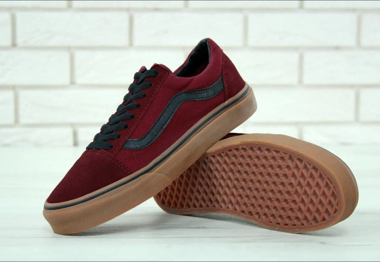Кеди Vans Old Skool Bordo Gum (Ванс Олд Скул унісекс бордові)
