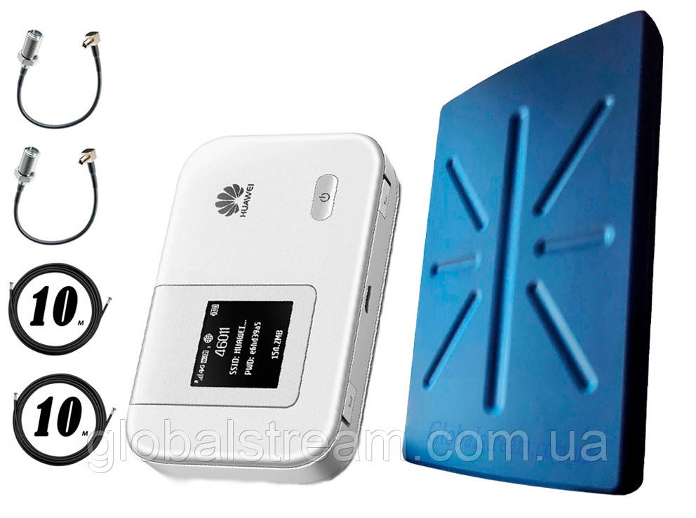 Повний комплект для 4G/LTE/3G з Huawei E5372s-32 і 5G Антена планшетна MIMO 2 × 36dbi (36~48)