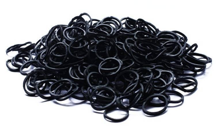 Резинки для плетения браслетов - 1 кг 15000шт черные, качественные, оптом - фото 1 - id-p1224919398
