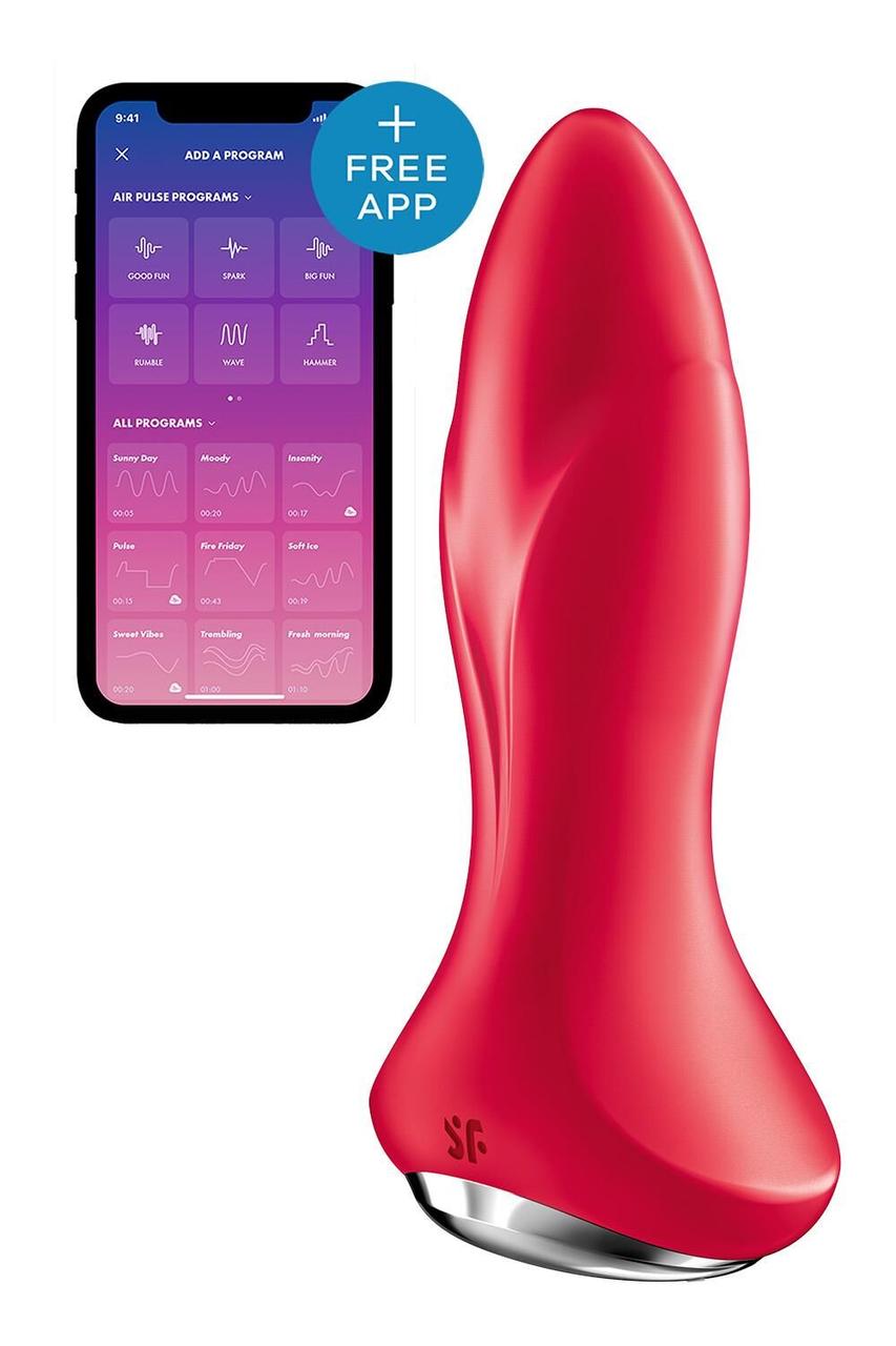 Анальна смарт-вібропробка із перлинним масажем Satisfyer Rotator Plug 1+ Red, фото 1