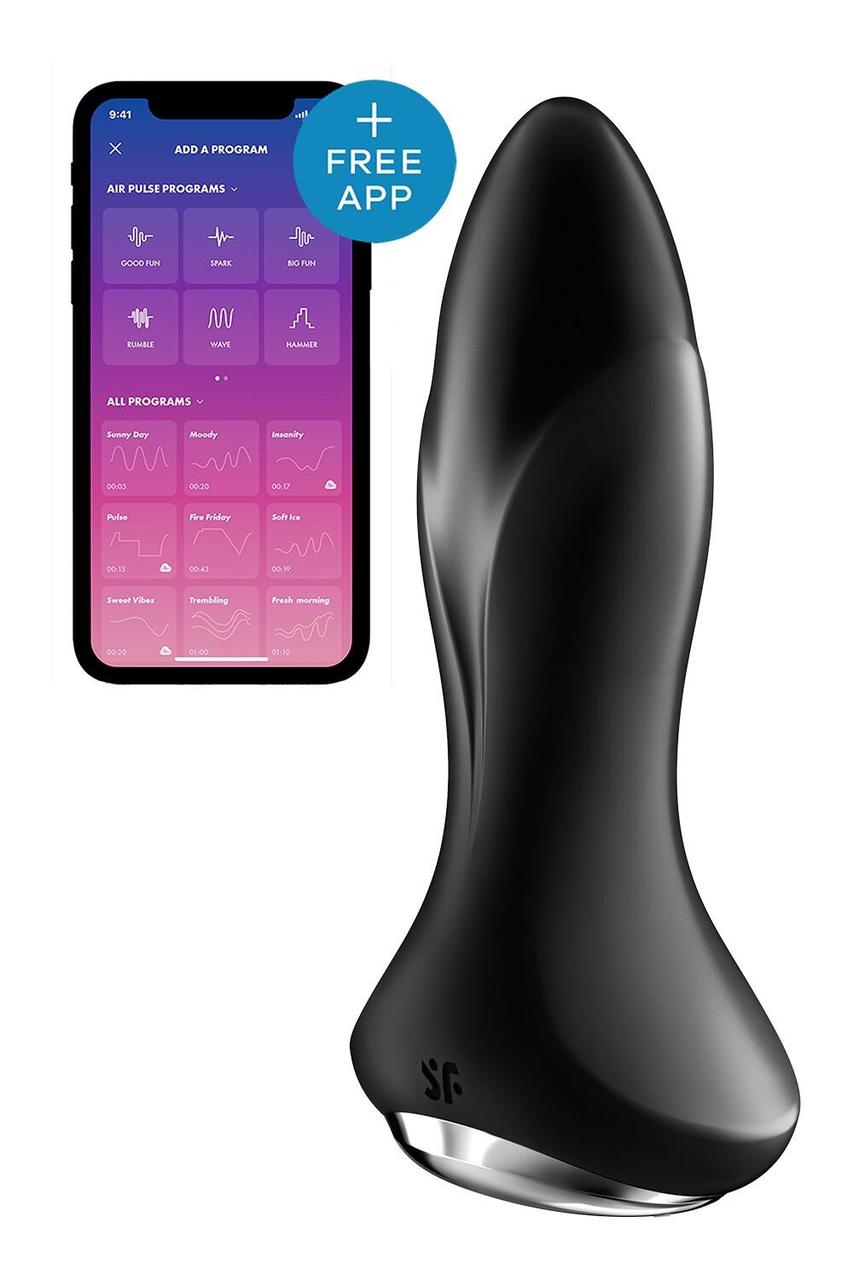 Анальна смарт-вібропробка із перлинним масажем Satisfyer Rotator Plug 1+ Black, фото 1