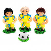 Набір цукрових фігурок "Футболісти тріо в жовтій формі"