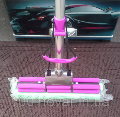 Швабра силіконова телескоп з механічним віджиманням "Кит", фото 1