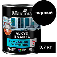 Эмаль алкидная высококачественная Maxima - 0,7 кг, черный глянцевый