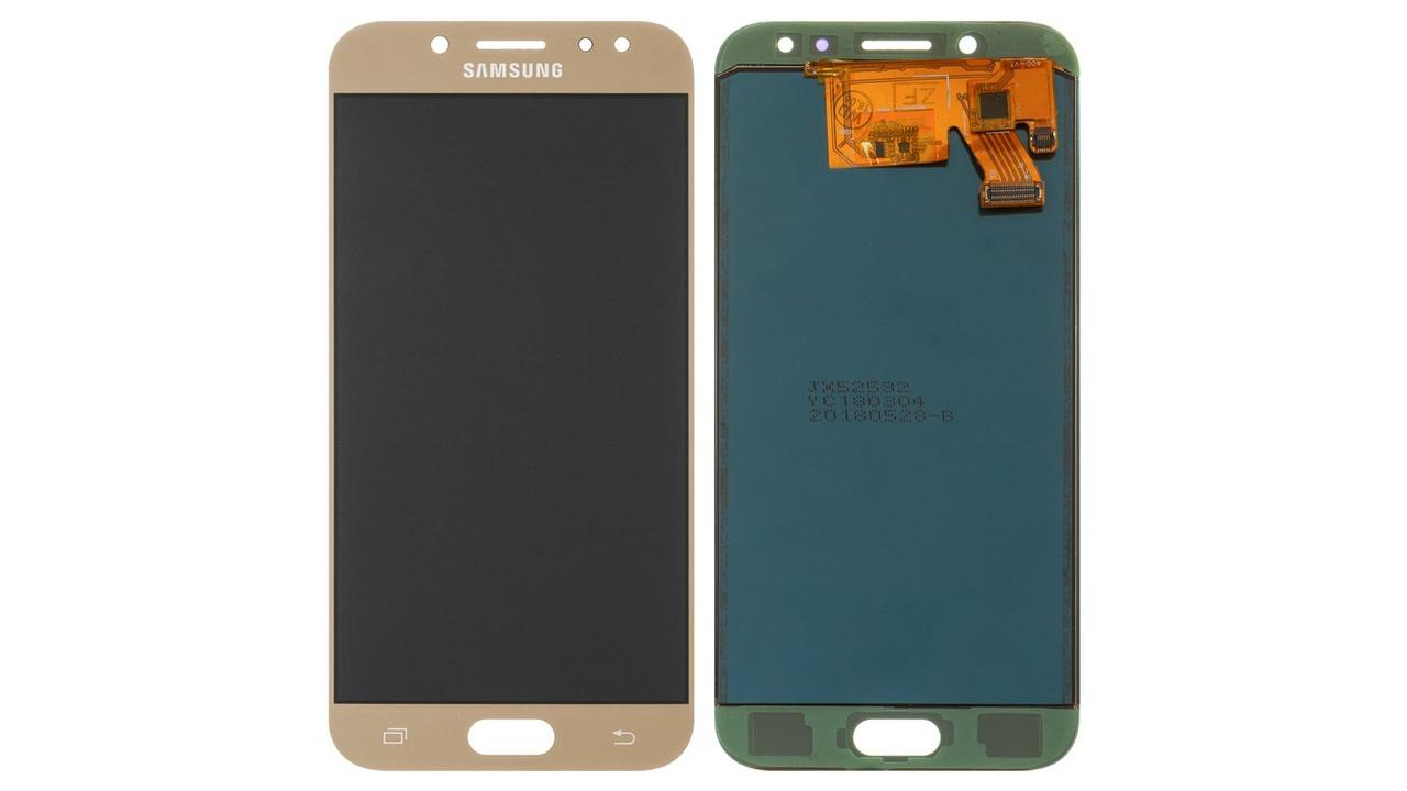 Дисплей для Samsung J530 Galaxy J5 2017 з сенсорним склом (Золотий) AMOLED (small glass)