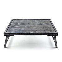 Дерев'яний піднос-столик  венге з патиною (без ручок) 53 33 см