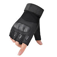 Перчатки тактические без пальцев Combat Черные - XL