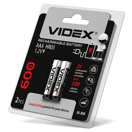 Аккумулятор Videx HR03 600mAh 1.2V double blister/ HR03/600/2DB, фото 1