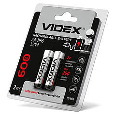 Акумулятор Videx HR6 600mAh 1.2V double blister/ блістер 2шт. HR6/600/2DB