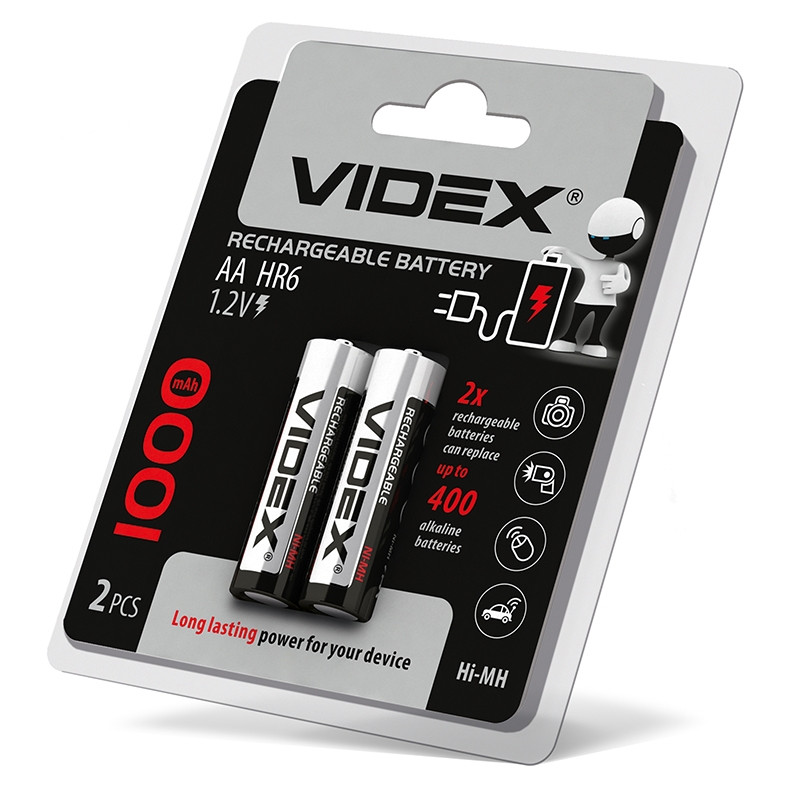 Акумулятор Videx HR6 1000mAh 1.2V double blister/HR6/1000/2DB