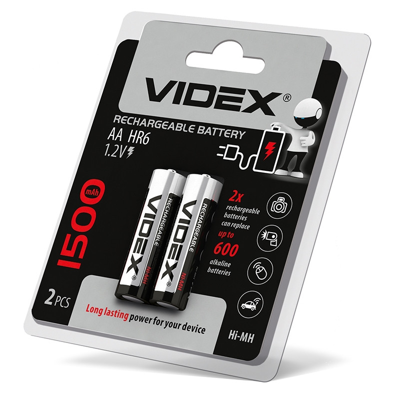 Акумулятор Videx HR6 1500mAh 1.2V double blister/ блістер 2шт. HR6/1500/2DBB