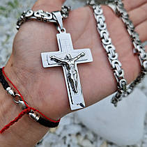 Чоловічий набір цепочок 60 см * 6 мм + хрест з нержавіючої сталі | Ювелирна біжутерія Stainles Steel, фото 5