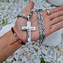Чоловічий набір цепочок 60 см * 6 мм + хрест з нержавіючої сталі | Ювелирна біжутерія Stainles Steel, фото 3