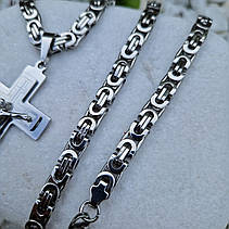 Чоловічий набір цепочок 60 см * 6 мм + хрест з нержавіючої сталі | Ювелирна біжутерія Stainles Steel, фото 4