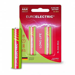 Батарейка лужна Euroelectric LR03/AAA 2pcs 1,5V блістер 2шт BL-AAA-EE(2), фото 2