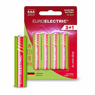 Батарейка лужна Euroelectric LR03/AAA 4pcs 1,5V блістер 4шт BL-AAA-EE(4), фото 2