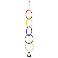Іграшка для птахів "Кільця з дзвіночком" на ланцюжку, 4, 5 см/25 см