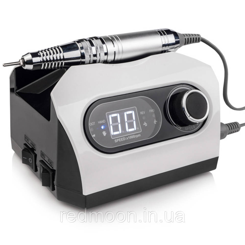 Фрезер для манікюру BUCOS ZS-717 PRO 65 Вт 35000 об/хв + 6 фрези, Білий / Апарат для манікюру та педикюру, фото 1