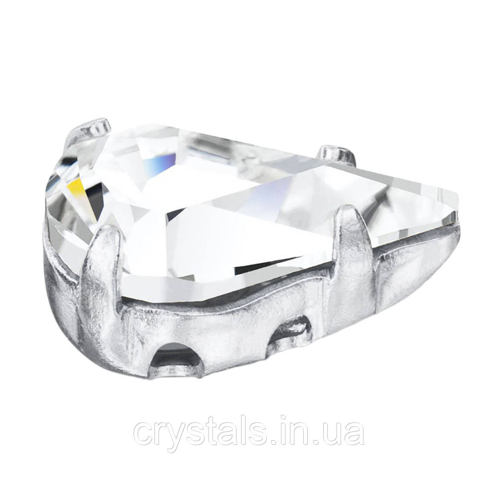 Краплі Maxima в ланцюгах Preciosa (Чехія) 10х6 мм Crystal/срібло