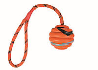 Мяч на верёвке, ф 6 см/30 см, резина, оранжевый/чёрный