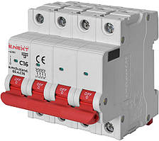 Модульний автомат e.mcb.stand.60.4.C16, 4р, 16А, C, 6кА, E.NEXT (s002147)
