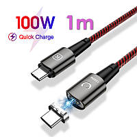 Магнитный кабель быстрой зарядки с Type-C на Type-C KUULAA Fast Charge Magnetic Data Cable |1m, 100W PD, 5A|