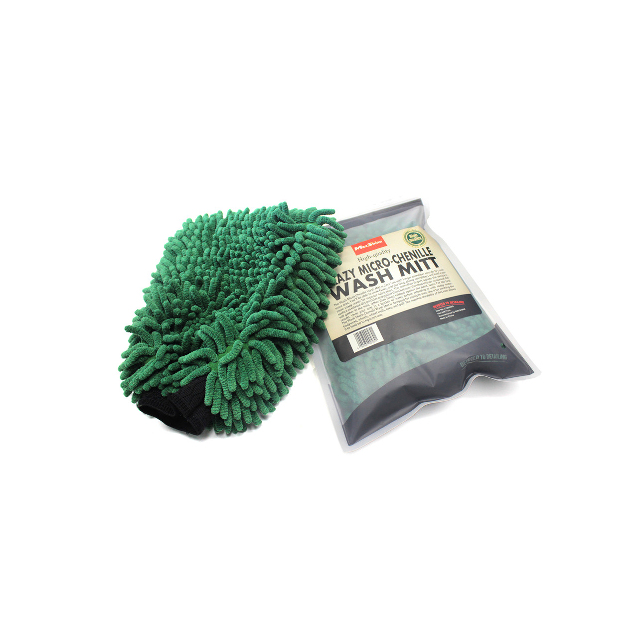 Рукавица синельная для мойки авто - MaxShine Micro Chenille Wash Mitt зеленый (1120003G) - фото 4 - id-p1661067787