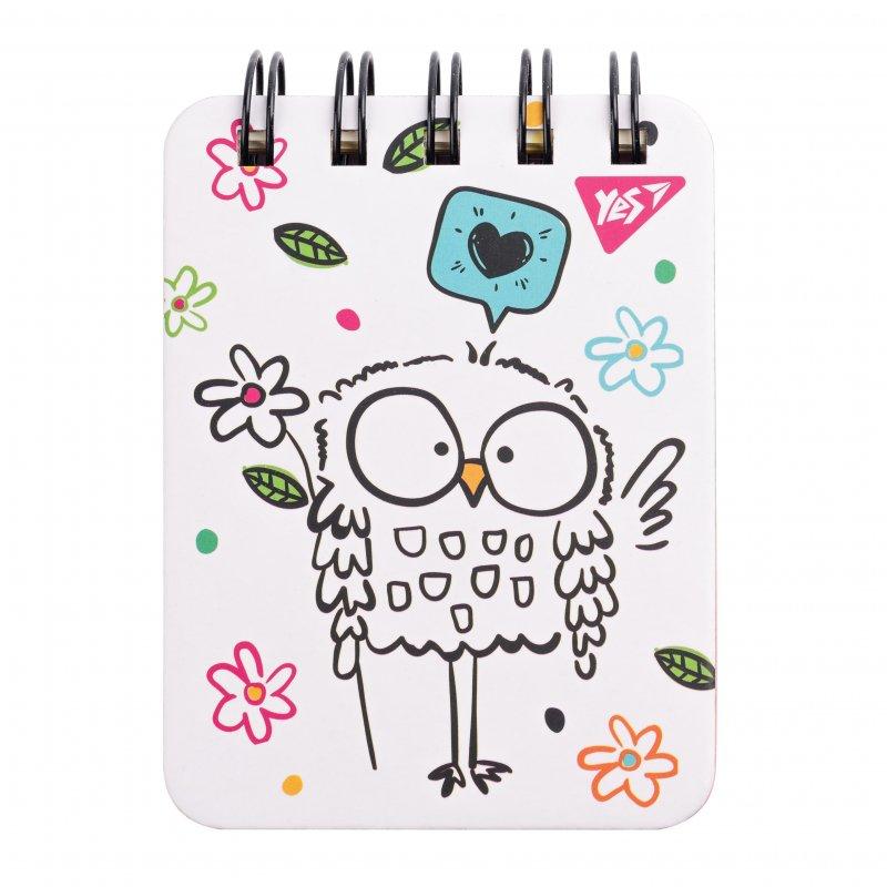 Блокнот YES А7/100л. лінія "Sketch animal. Owl" 681824