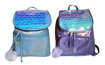 Рюкзак на зав'язках голограма, фіолетово-блакитний 13690