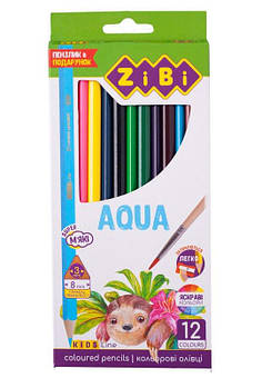 Олівці кольорові ZiBi Kids line Aqua 12 штук асорти ZB.2475