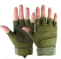 Перчатки армейские военные тактические беспалые BlackHawk зеленые, без пальцев (олива) из США M, L, XL