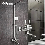 Душова система Frap F24802, поворотний вилив - перемикач на лійку, 1 режим, нержавіюча сталь, фото 3