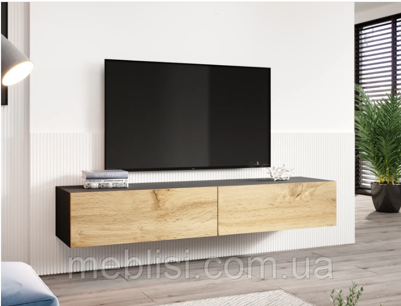 ТБ тумба RTV VIGO 180 (чорний мат/дуб вотан) (CAMA)