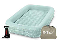 Детская односпальная надувная кровать 107*168*25 см Intex 66810 с матрасом и насосом