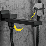 Вбудована душова система GAPPO G7117-6, вилив - перемикач на лійку, 3-функції, чорний, фото 4