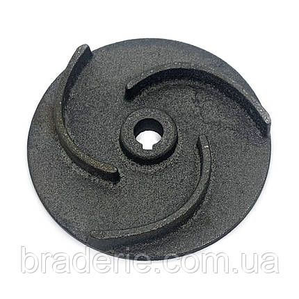 Крильчатка фекального насосу WQD/WQS 101 мм, вал 12 чугун 3 лікти, фото 1