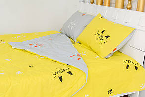 Літній спальний комплект 2471 BamBoo 19-2508 Cascata ковдра, простирадло та наволочки MirSon 140х205 см