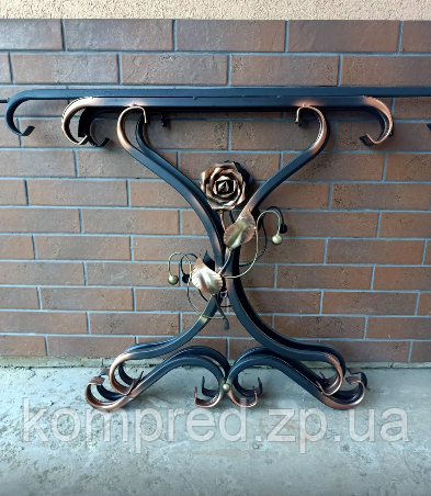 Комплект кованих боковин для столу Троянда підстілля, фото 1