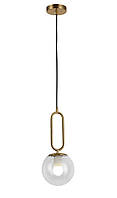 Подвесная люстра шар на одну лампочку Е27 основание бронзового цвета Levistella 9163818-1 BRZ+CL