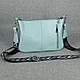 Жіноча шкіряна сумочка кроссбоди 59 блакитна, фото 2
