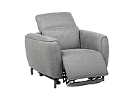 Раскладное кресло c элетромеханизмом реклайнер Vetro Mebel Валентино 100х108см серый шенилл для отдыха