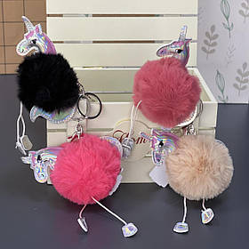 Брелок - пушок "Єдиноріг", мікс, Брелок "Единорог" 5019-13