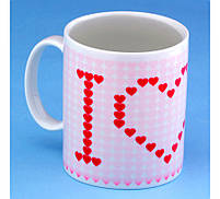 Чашка - хамелеон "І LOVE YOU", Кружка керамическая хамелеон "Я люблю тебя", фото 8