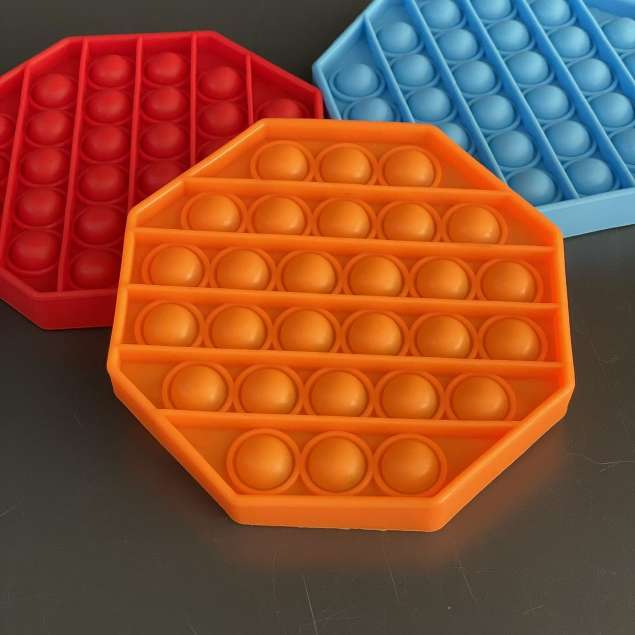 Іграшка антистрес "Поп іт", восьмикутник, помаранчевий, однотонний, Игрушка "Pop it", фото 1