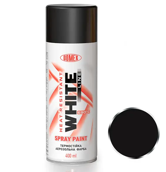 Термостійка фарба Mixon Domex White Line 122 чорна 400мл