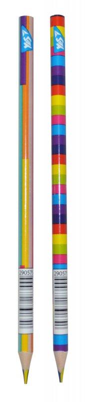 Олівець YES "Rainbow" із чотириколірним грифелем, трикутний, заточений. мікс 290575