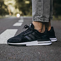 Стильные кроссовки Adidas ZX 500 Black White / Адидас